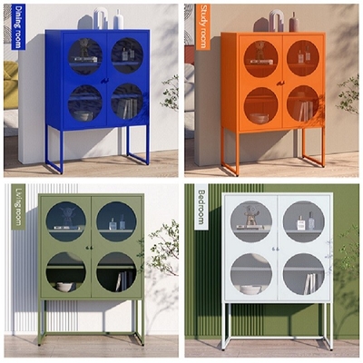 Multi Functional Two Door Steel Storage Cupboard Cabinet With 2 Adjustable Shelves