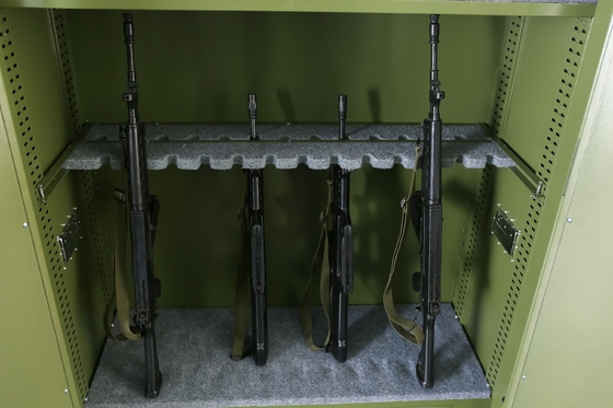 Army green Metal Gun Safe Cabinet For Handgun And Ammunition Storage