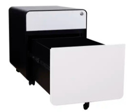 Antiwear 2 Drawers Mobile Metal Pedestal Office Filing Cabinet Electrostatic Powder Coating