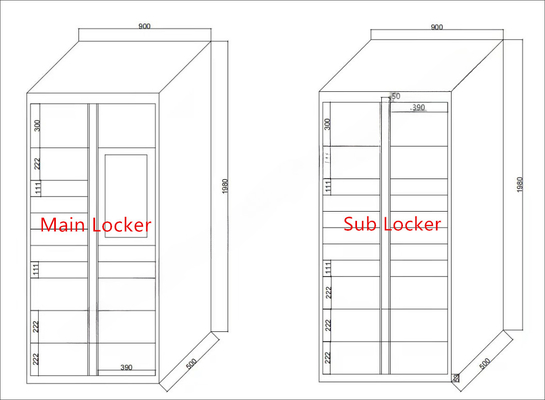 H1980mm Outdoor Smart Electric Locker With 10inch Screen And Different Size Door