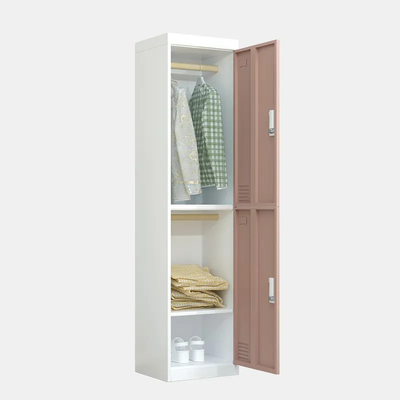 2 Doors Metal Locker Cabinet Vertical Standing With Hanger