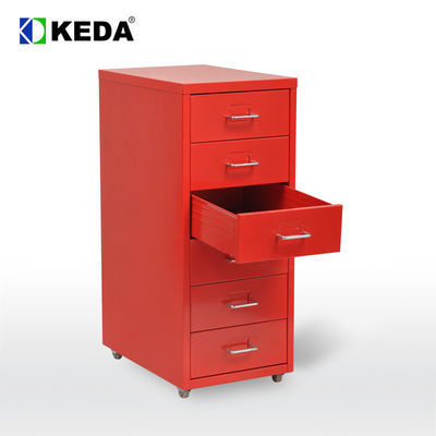 Red 1mm 35Kgs Loading Capacity Office Filing Cabinet