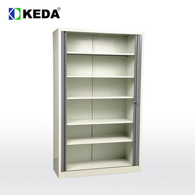 Office Tall Storage Tambour Sliding Door Cabinet With Adjustable Shelves