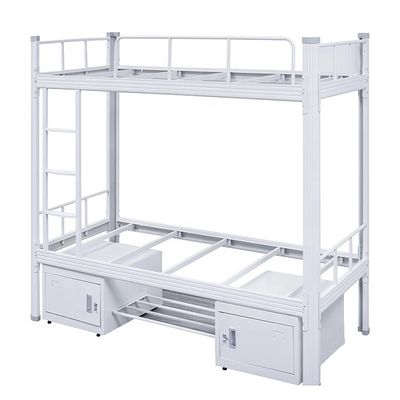 Knocked Down 0.2CBM Adults Metal Double Bunk Bed School Furniture