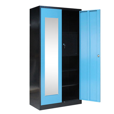 2 Door Metal Wardrobe Cabinet Steel Bedroom Furniture Storage &amp; Closet