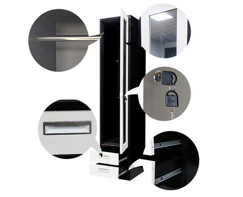 Black And White Metal Wardrobe Lockers With 2 Drawer