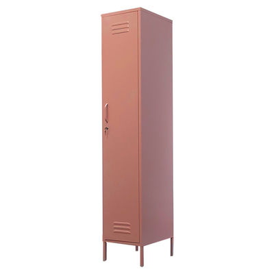 Pink Bedroom Steel Storage Locker Standing Legs Vertical Clothes Storage Locker