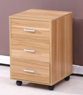 Office Furniture Wooden Panel Pedestal Credenza Movable Three Drawer Cabinet With Lock