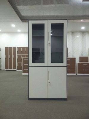 Steel Two Doors Office Filing Cabinet Furniture Knocked Down Structure 400D