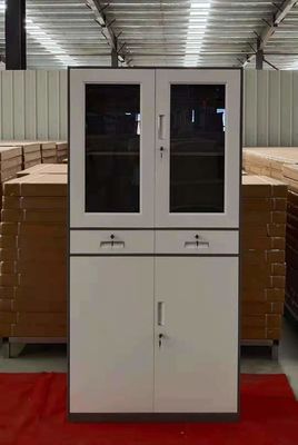 Four Doors Steel Office Filing Cabinet Knocked Down Structure 0.6mm Thickness