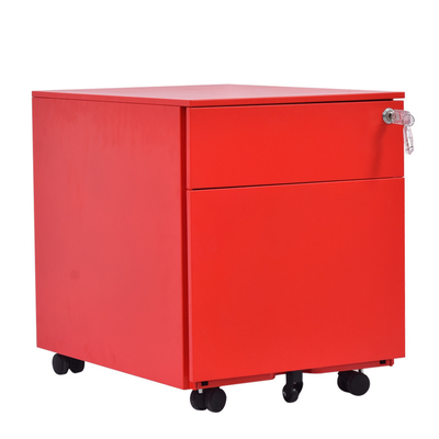 Storage 2 Drawer Steel Mobile Pedestal File Cabinet powder coating