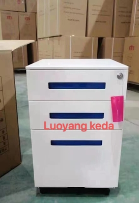 3 Drawers Steel Movable Filing Cabinet Office Furniture 0.7mm Thickness