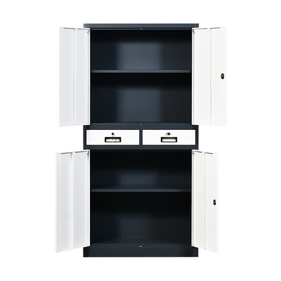 Metal Office Steel Storage Cupboards With Middle Two Drawers