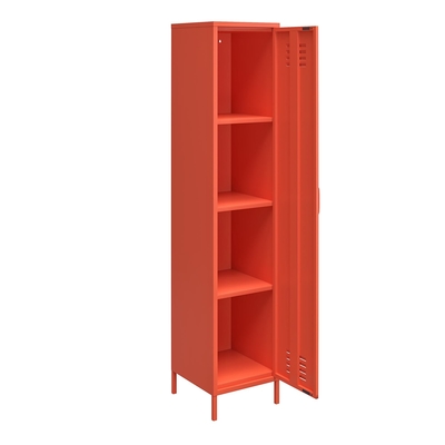 Orange H1700 Single Metal Locker Storage Cabinet Flat Packing With Ajustable Feet