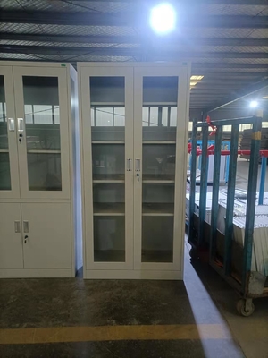Glass Door Cold Rolled Steel Filing Cupboard Storage Office Furniture