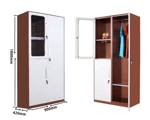 Bedroom Furniture Wardrobe Cabinet Designer 3 Door Steel Almari Cubby Lockers