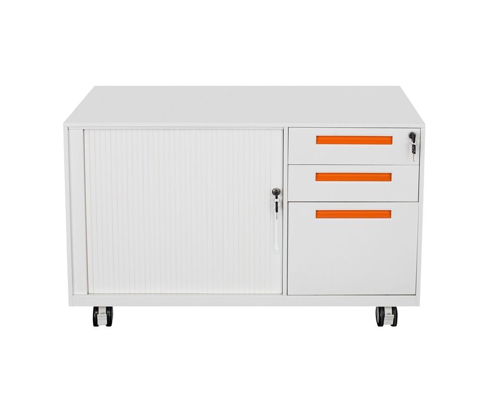 Light Grey H600mm W900mm Tambour Filing Cabinet Office Furniture