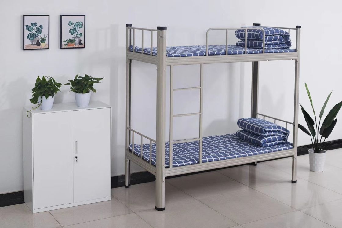 School Furniture Metal 0.42CBM Double Steel Bunk Bed For Adults Powder Coating