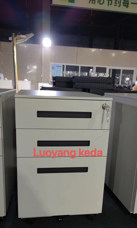 3 Drawers Steel Movable Filing Cabinet Office Furniture 0.7mm Thickness