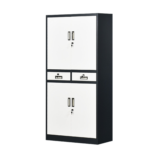 Metal Office Steel Storage Cupboards With Middle Two Drawers