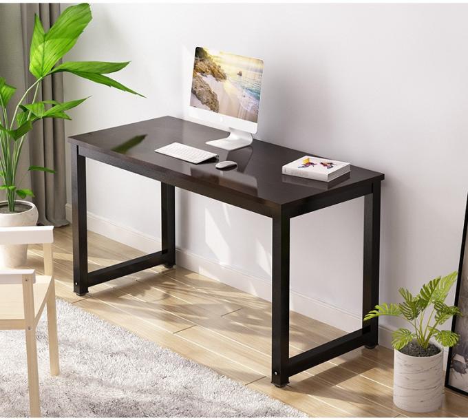 Modern Home Furniture Wooden Office Table Desk With Black Metal Frame Computer Table 0