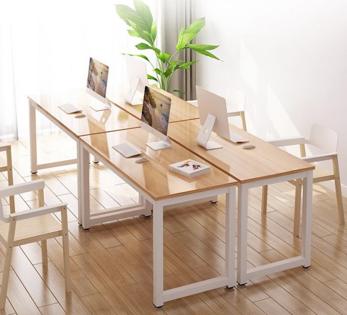 Modern Home Furniture Wooden Office Table Desk With Black Metal Frame Computer Table 3